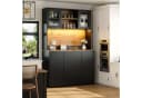 Odikalo Sideboard Schwarz mit LED-Beleuchtung und Acryltüren Bild 1