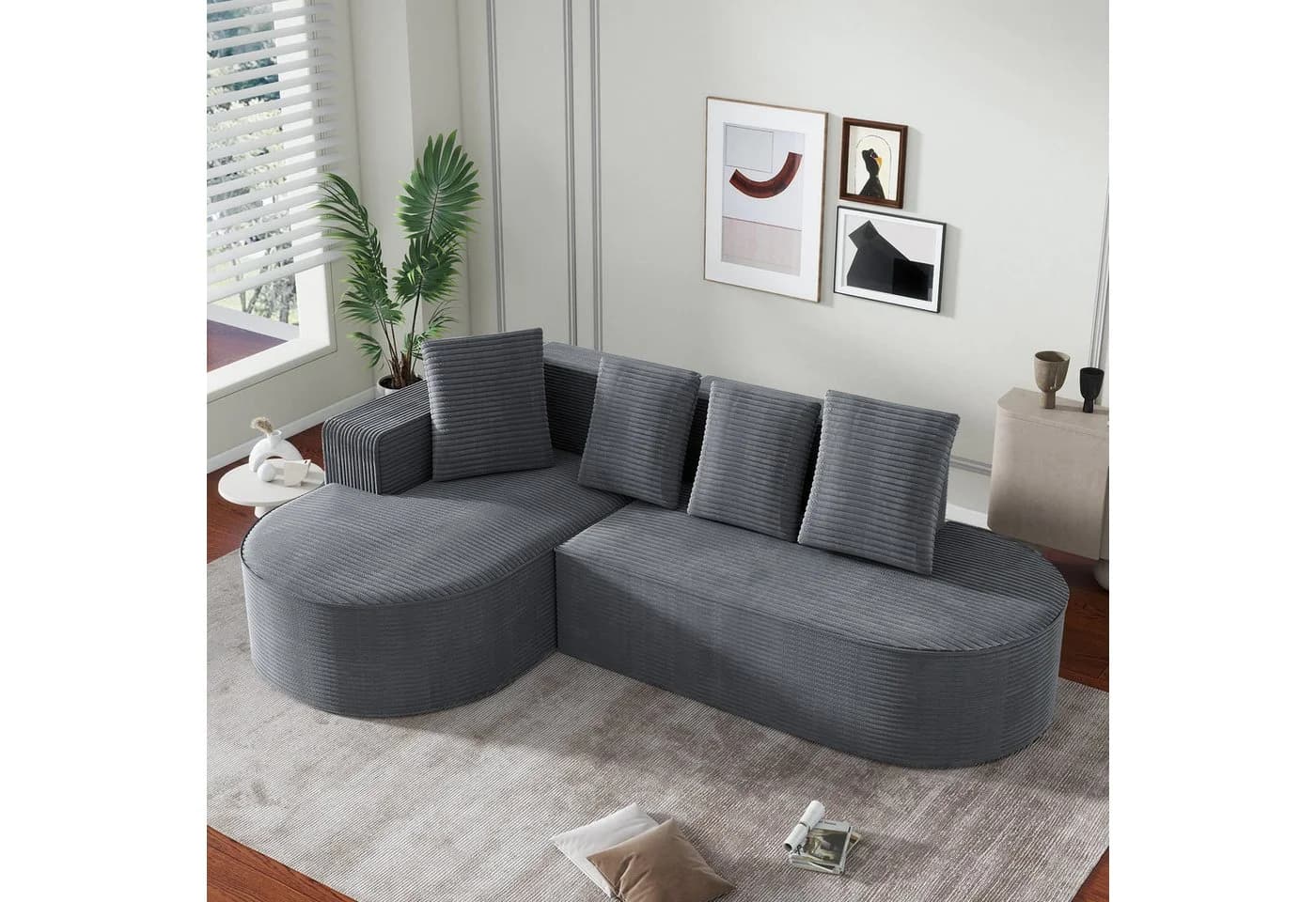 Odikalo Modulares Sofa Cloud-Sofa Grau L-förmig Relaxfunktion - Bild 2