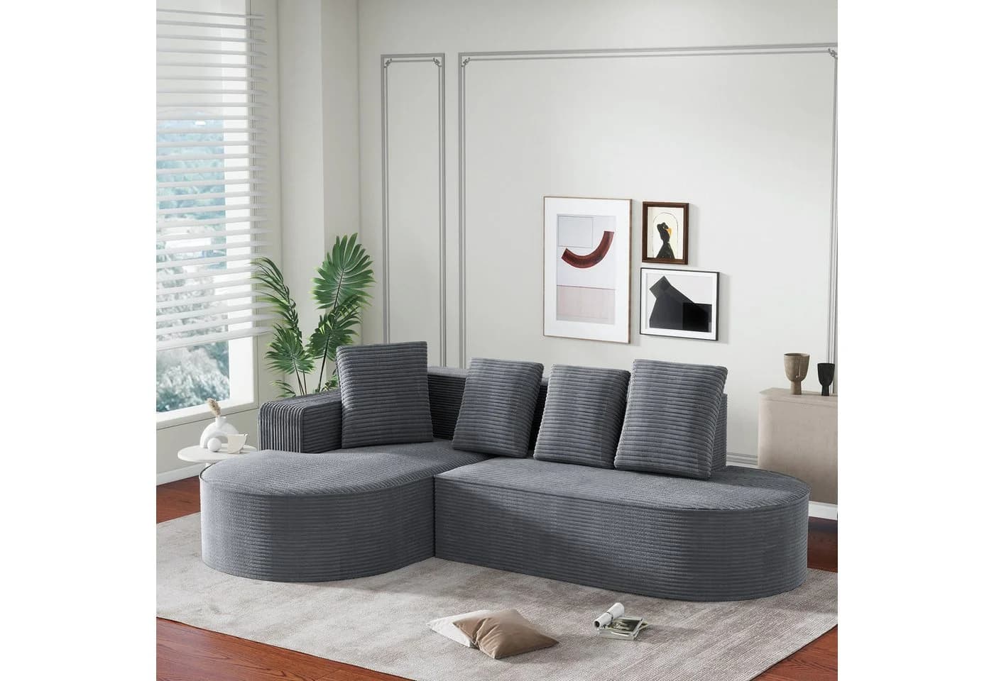 Odikalo Modulares Sofa Cloud-Sofa Grau L-förmig Relaxfunktion - Bild 3