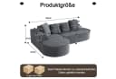 Odikalo Modulares Sofa Cloud-Sofa Grau L-förmig Relaxfunktion Bild 4