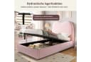 Odikalo Polsterbett Kinderbett 90x200 mit Bettkasten beige rosa Bild 4