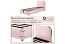 Odikalo Polsterbett Kinderbett 90x200 mit Bettkasten beige rosa Bild 5