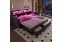 Odikalo Polsterbett Ausziehbar Schlafsofa 90/180 x190 Staufach LED USB Bild 2