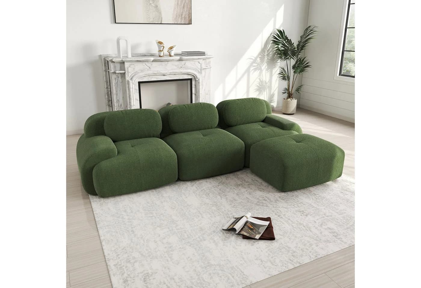 Odikalo 2-Sitzer Polstersofa Chaiselongue Mehrfarbig Modulares Ecksofa - Bild 2