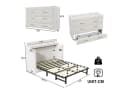 Odikalo Schrankbett Polsterbett Einzelbett 140x200 mit Schublade und USB Bild 5