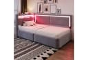 Odikalo Schlafsofa 90x200 mit LED, USB & Stauraum Samt grau/beige Bild 1
