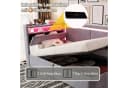 Odikalo Schlafsofa 90x200 mit LED, USB & Stauraum Samt grau/beige Bild 3