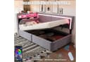 Odikalo Schlafsofa 90x200 mit LED, USB & Stauraum Samt grau/beige Bild 4