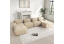 Odikalo 3-Sitzer Polstersofa Beige Modul U-Form Cord Bild 2