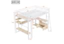 Odikalo Hochbett 140x200 mit Schreibtisch und LED Bild 5