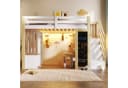 Odikalo Hochbett 90x200 mit Schreibtisch und LED Bild 1