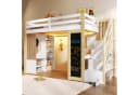 Odikalo Hochbett 90x200 mit Schreibtisch und LED Bild 3