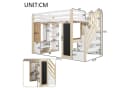 Odikalo Hochbett 90x200 mit Schreibtisch und LED Bild 4