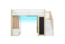 Odikalo Hochbett 90x200 mit Schreibtisch und LED Bild 5
