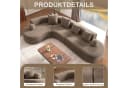 Odikalo Ecksofa Braun mit Schlaffunktion und L-Design Bild 3