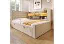 Odikalo Schlafsofa mit LED, Ausziehbett & Stauraum Beige Bild 1