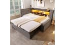 Odikalo Schlafsofa Schlafcouch 90x200 LED Ausziehbett Stauraum Bild 2
