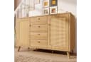 Odikalo Sideboard Kommode 140cm Rattan Optik Helle Eiche Bild 2