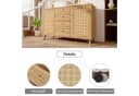 Odikalo Sideboard Kommode 140cm Rattan Optik Helle Eiche Bild 5