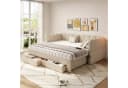 Odikalo Schlafsofa mit USB und Schubladen beige Bild 2