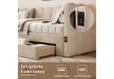 Odikalo Schlafsofa mit USB und Schubladen beige Bild 4