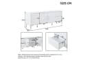 Odikalo Sideboard Kommode Weiß Hochglanz mit Schubladen und Metallfüßen Bild 5