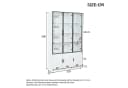 Odikalo Vitrinenschrank Glasvitrine mit LED-Beleuchtung und 6 Glastüren Weiß Bild 5