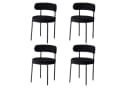 GrandCA HOME Esszimmerstuhl 4er Set Schwarz Teddyfellbezug Modern Bild 2