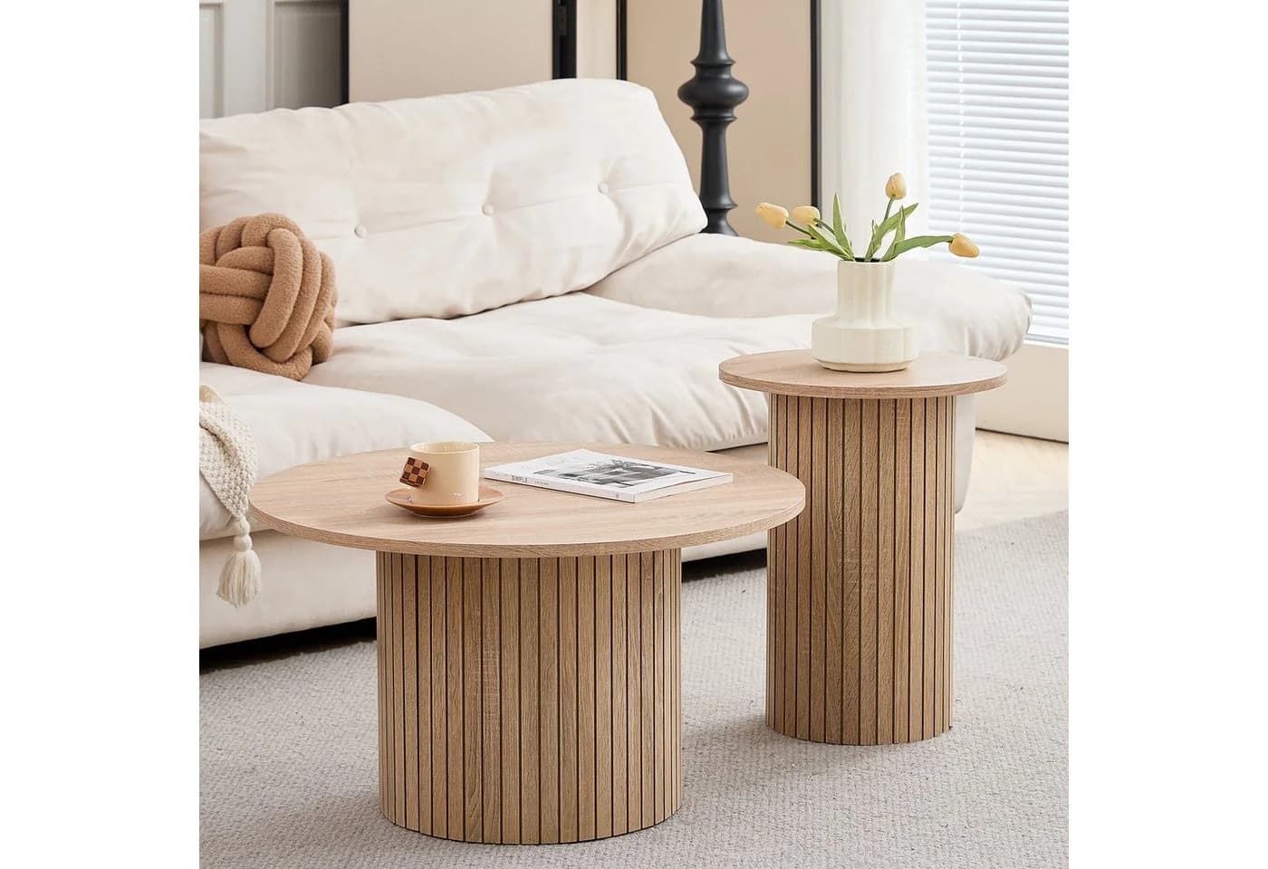 GrandCA HOME Couchtisch-Set 2er Modernes MDF