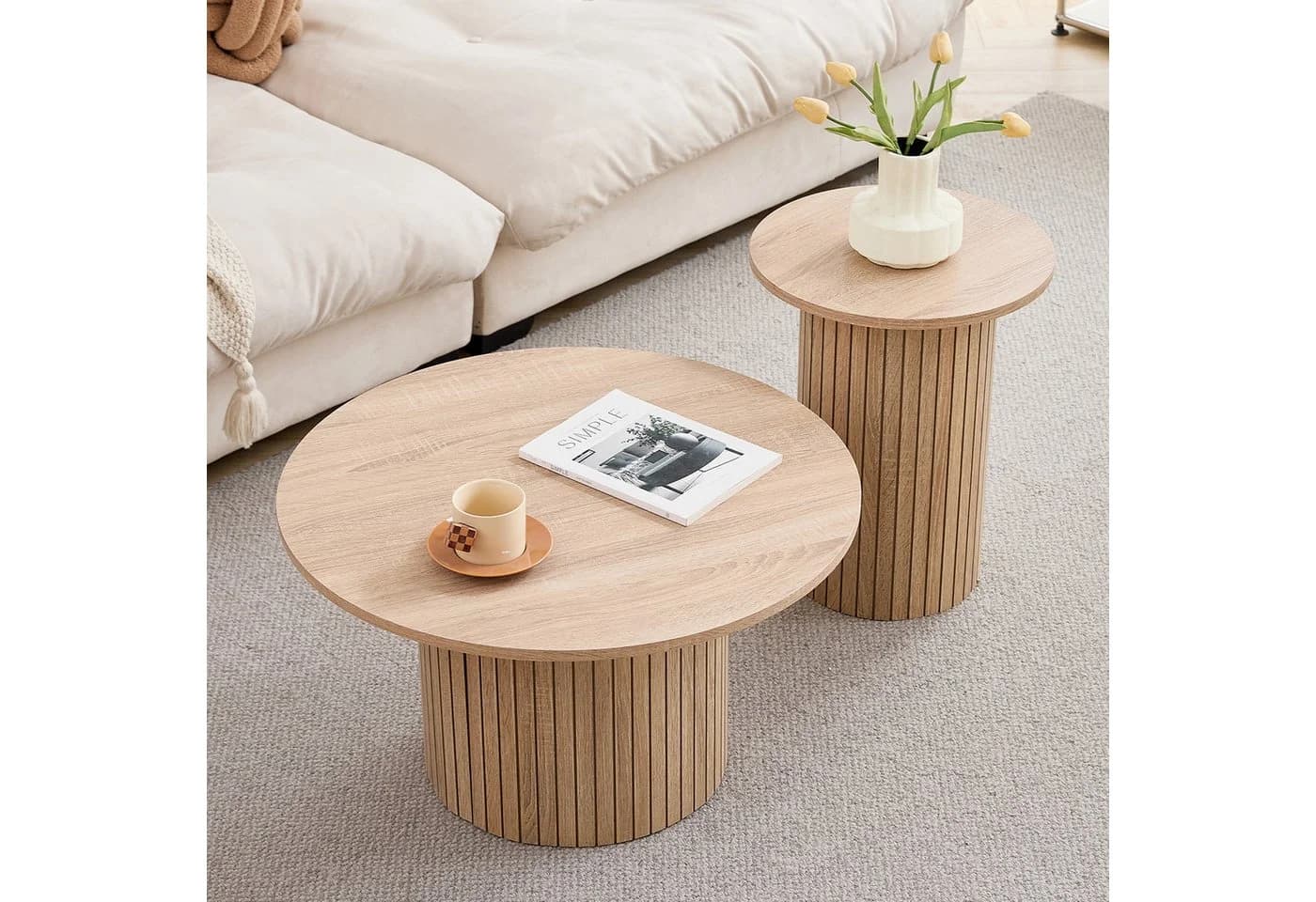 GrandCA HOME Couchtisch-Set 2er Modernes MDF - Bild 2