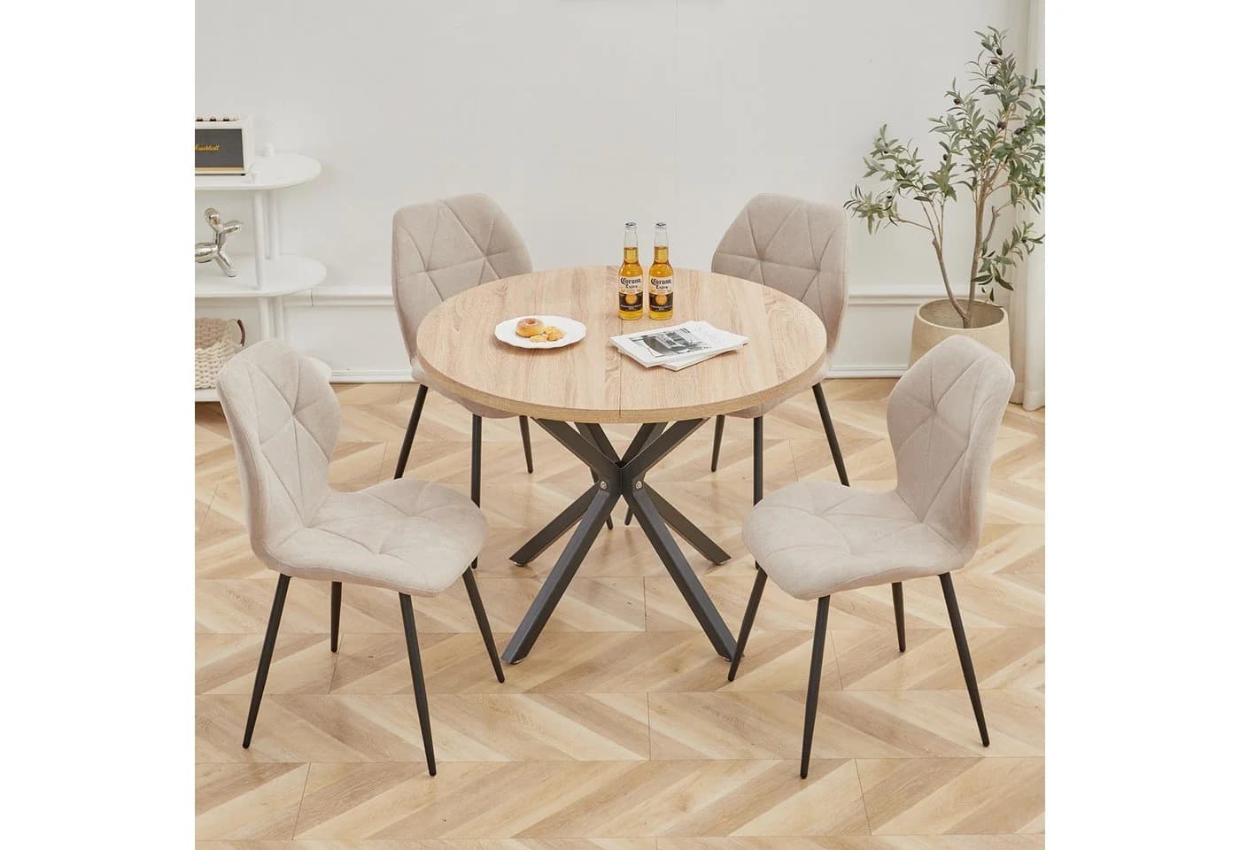GrandCA HOME Esstisch Skandinavisch MDF Metall