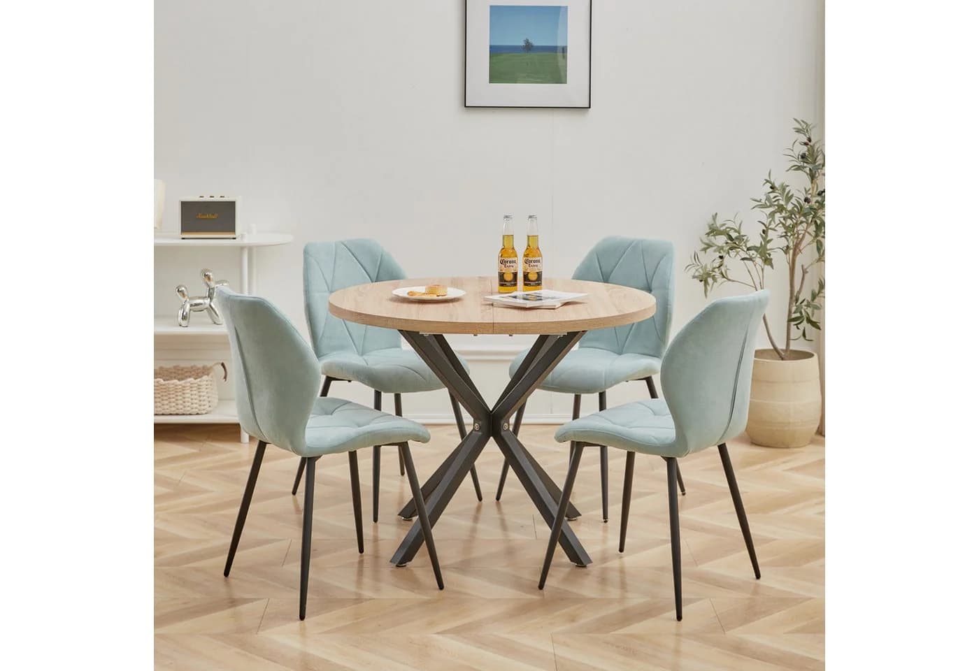 GrandCA HOME Esstisch Skandinavisch MDF Metall - Bild 3