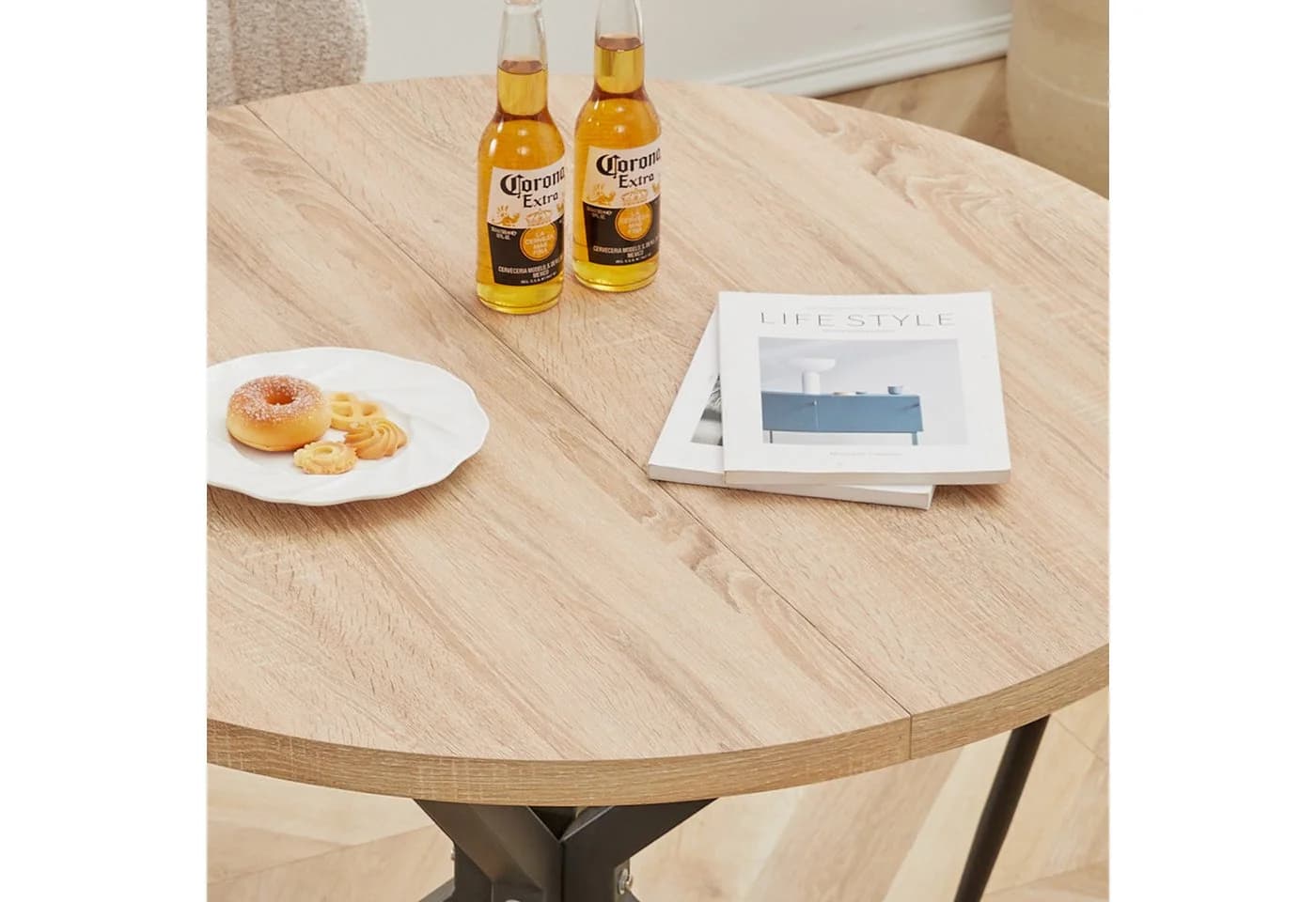 GrandCA HOME Esstisch Skandinavisch MDF Metall - Bild 5