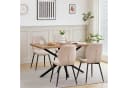 GrandCA HOME Esstisch Modern Dunkelbraun MDF Metallbeine Bild 1
