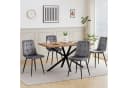 GrandCA HOME Esstisch Modern Dunkelbraun MDF Metallbeine Bild 3