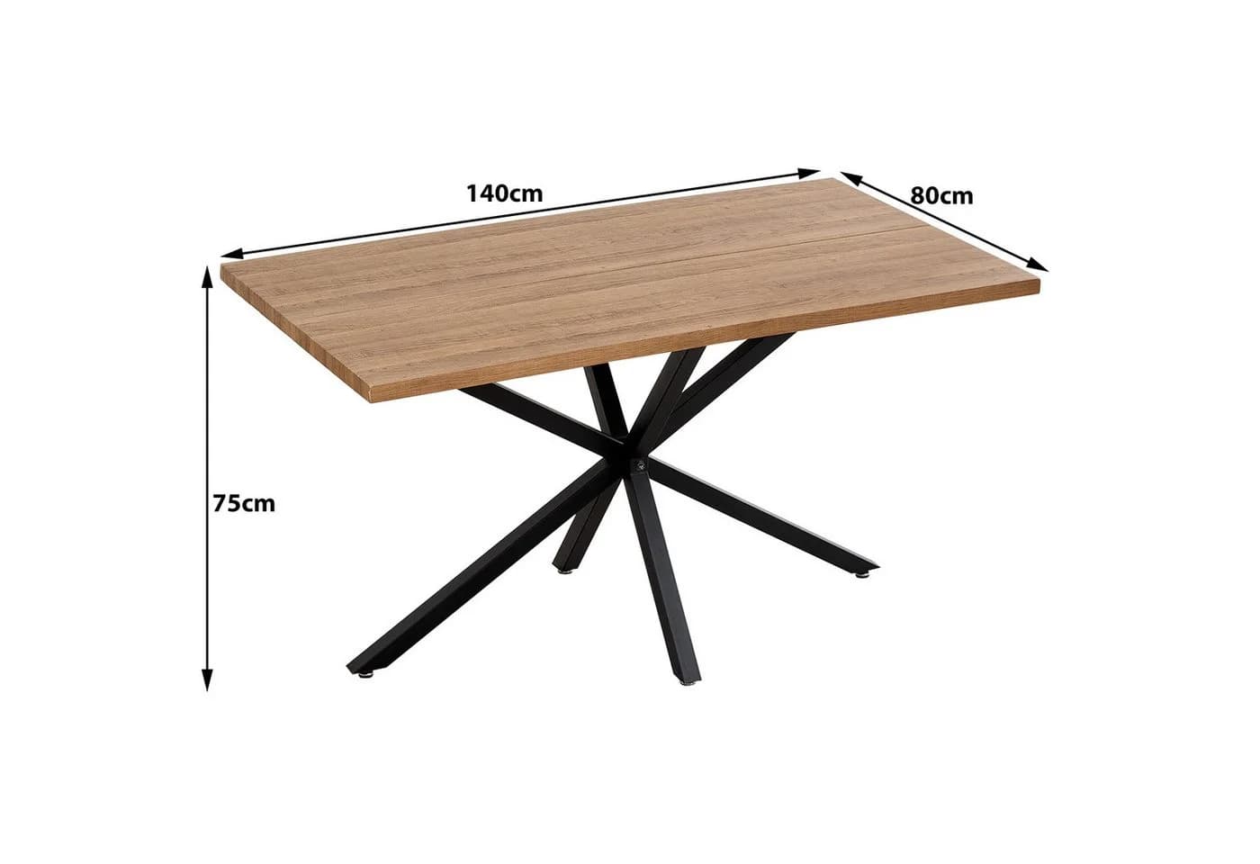 GrandCA HOME Esstisch Modern Dunkelbraun MDF Metallbeine - Bild 5