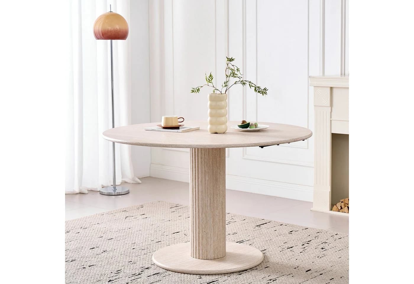GrandCA HOME Runder Esstisch Gelb MDF Skandinavisch - Bild 2