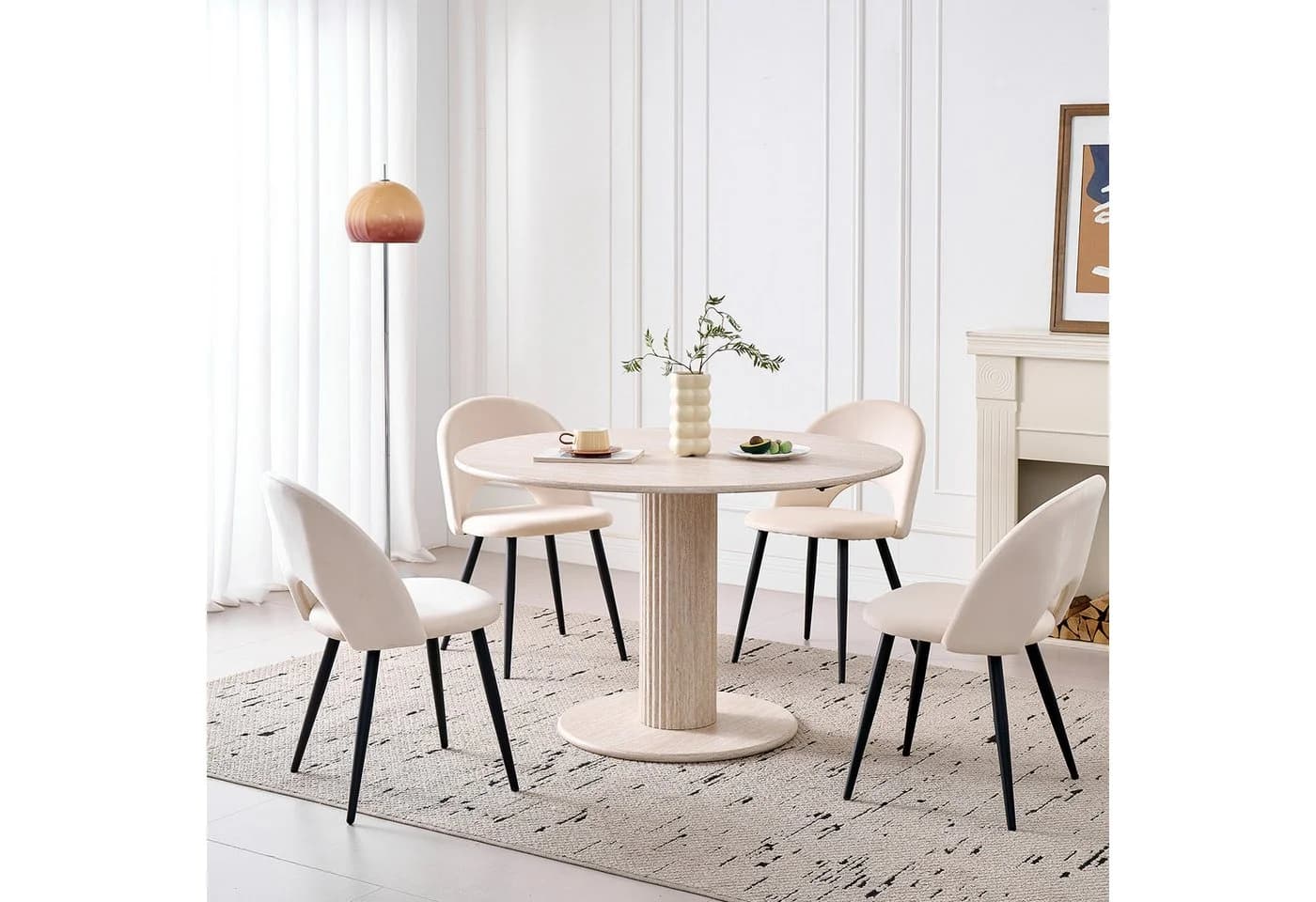 GrandCA HOME Runder Esstisch Gelb MDF Skandinavisch - Bild 3