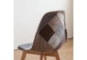 GrandCA HOME Esszimmerstuhl 4er Set Patchwork Erdtöne Holzbeine Bild 5