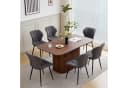 GrandCA HOME Esstisch Modern Rechteckig Dunkelbraun Holzmaserung Bild 1