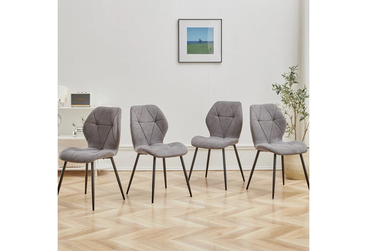 GrandCA HOME Essgruppe 5-tlg. Modernes Tisch- und Stuhlset Grau - Bild 3