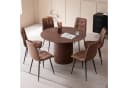 GrandCA HOME Runder Esstisch 120 cm Nordisch Braun Holzmaserung Bild 1