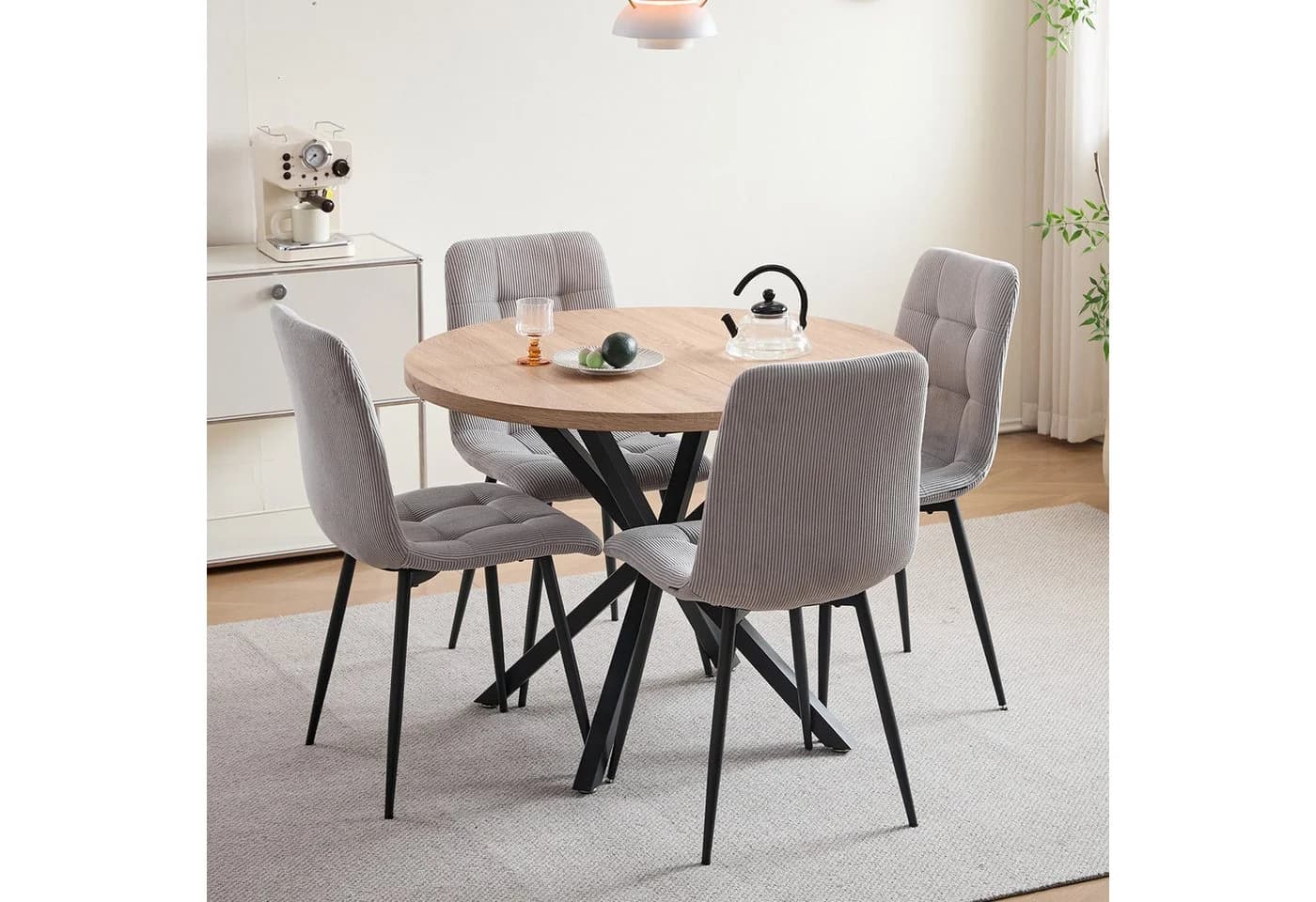 GrandCA HOME Essgruppe 5-tlg. Nordisch Grau/Schwarz