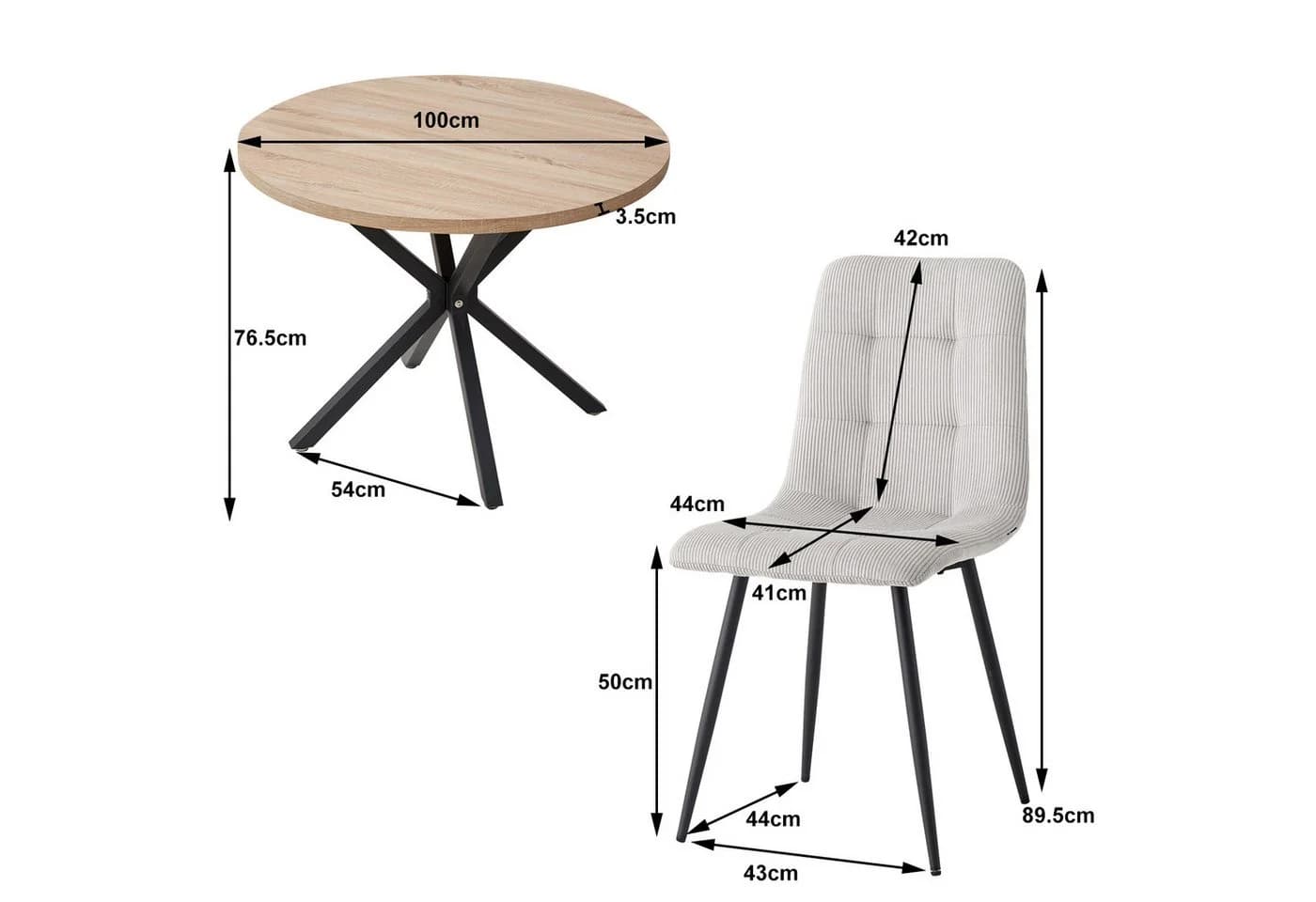 GrandCA HOME Essgruppe 5-tlg. Nordisch Grau/Schwarz - Bild 5