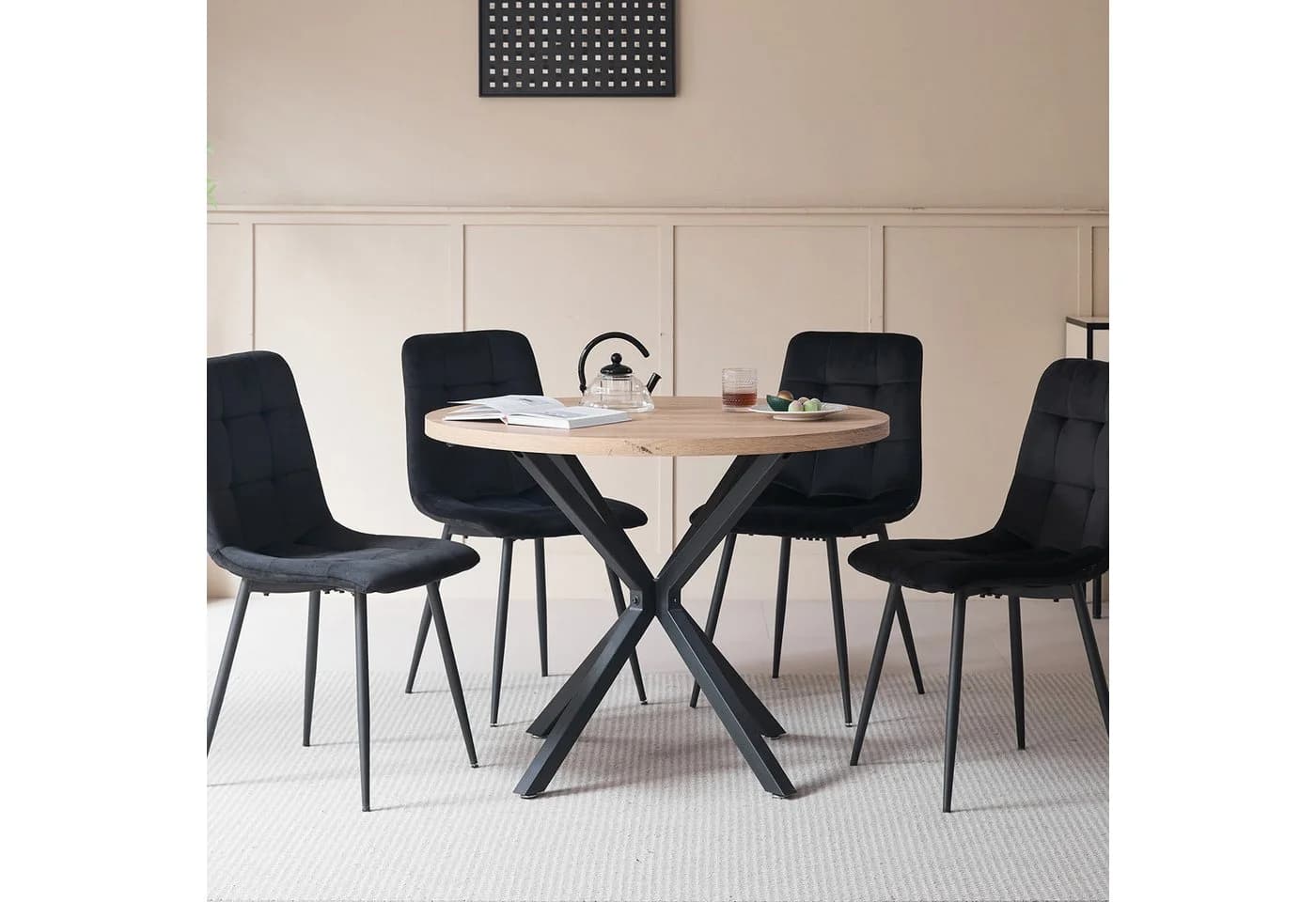 GrandCA HOME Essgruppe 5-tlg. Schwarz/Grau Skandinavisch