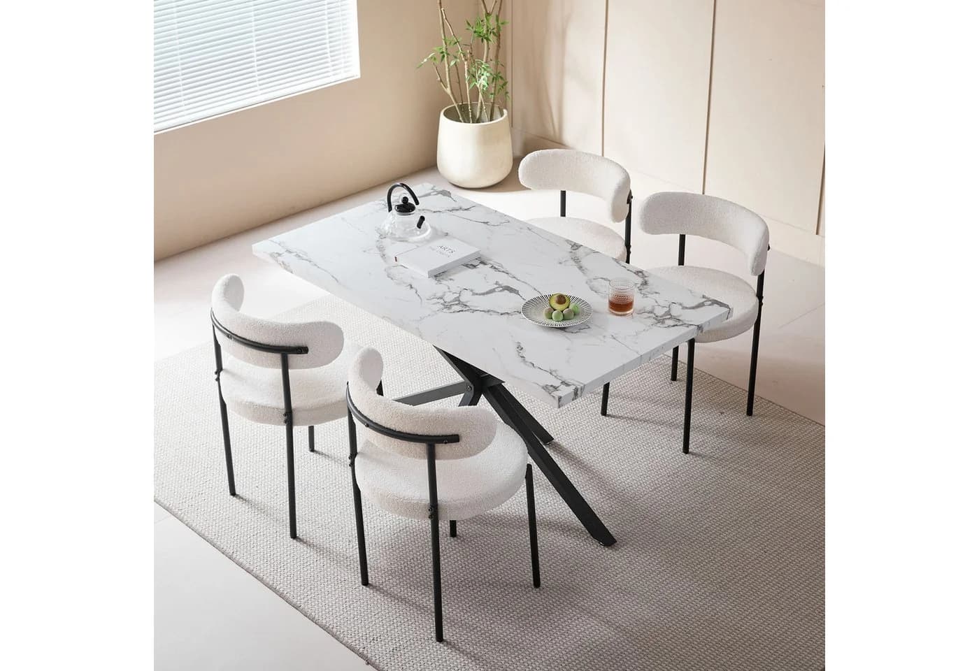 GrandCA HOME Esstisch nordischer Stil MDF Holzmaserung-Optik - Bild 4