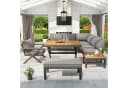 Odikalo Gartenlounge-Set Grau Metall X-Design 10cm Kissen Bild 1