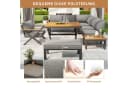 Odikalo Gartenlounge-Set Grau Metall X-Design 10cm Kissen Bild 3