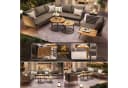 Odikalo Gartenlounge-Set L-förmig Grau/Beige mit WPC-Tischen Bild 1