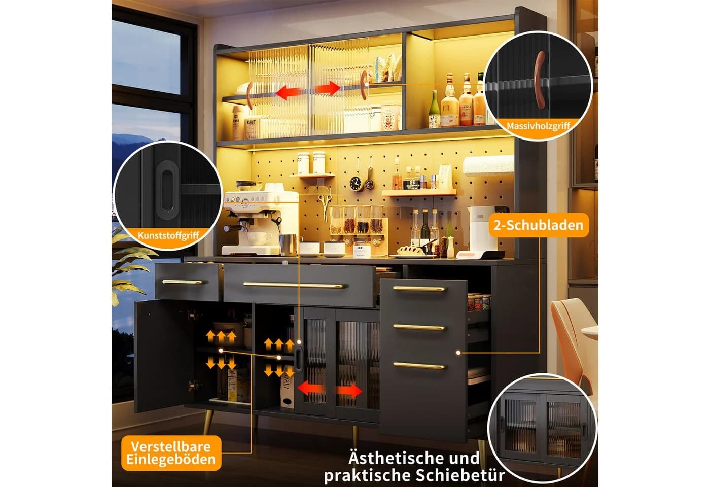 Odikalo Küchenbuffet LED-Beleuchtung - Bild 3